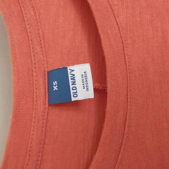 Old Navy Waist-Defined Short-Sleeve Slub-Knit Mini T-Shirt Dress Sugar Poppy - Picture 12 of 13